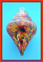 Spindle: 1051 Red, Yellow, Dark Colors  3 x 5 inches, Hangs  Glass, 3 for $21