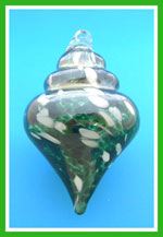 Spindle: 1055 Shiny Green  3 x 5 inches   It Hangs, It's Glass, 3 for $21