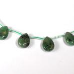 Teardrops: 13 x 18mm Green Kiwi Jasper Flat 15 - 16 inches