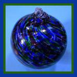 Gazing Ball4: 151206 Green, Purple, Blue Swirl, 4 inches, 2 for $15