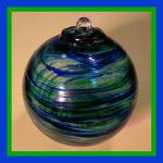 Gazing Ball4: 161234 Green and Blue Swirl, 4 inches, 2 for $15