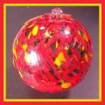 Witch Ball4: #164841 Orange, yellow, dark green 4 Inches Across, 2 for $18