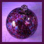 Witch Ball6: WB194b6, Purple and Aqua 6 inches Across