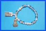 Bracelets: Stretchy Clear Quartz w/ Rainbow Moonstone & Pearls & Figurine 6 & 8mm  3 for $18 30438098