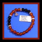 Bracelets: Stretchy Carnelian & Black Onyx 8mm w Buddha 3 for $15  30438101