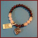 Bracelets: Stretchy Garnet 7mm with Rosequartz 8mm and a Heart  3 for $15 30438104