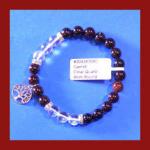 Bracelets: Stretchy Clear Quartz and Garnet 30438108C with Tree of Life 8mm, 3 for $15