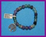 Bracelets: Stretchy Fluorite & Amethyst w/ Tree of Life 8mm 3 for $18 30438108