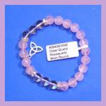 Bracelets: Stretchy Clear Quartz & Rosequartz w/ a Triquetra 8mm 3 for $15 30438109B