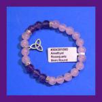 Bracelets: Stretchy Amethyst and Rosequartz 8mm w/ a Triquetra 3 for $15 30438109D