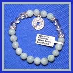 Bracelets: Stretchy Peking Onyx (Chinese Amazonite) & Quartz & Coin (30438110) 8mm
