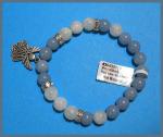 Bracelets: Stretchy Angelite and Moonstone 8mm (30438179) with a Pewter Angel, 3 for $24