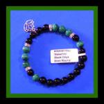 Bracelets: Stretchy Malachite and Black Onyx w/ Pewter Lotus  8mm 3 for $22 30438180D