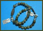 Bracelets: Stretchy African Turquoise and Crystal 8mm w/ a Pewter Feather  3 for $8 30438228