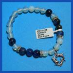 Bracelets: Stretchy Kyanite and Opalite (Moonstone Glass) 8mm  w/ Pewter Dolphins  30438263