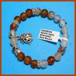 Bracelets: Stretchy Carnelian and Dentritic Agate 8mm with a Pewter Ladybug 3 for $9 304383348