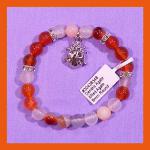 Bracelets: Stretchy Carnelian and Dentritic Agate 8mm with a Pewter Ladybug, 30438348, 3 for $18