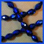 Glass Crystal Beads: Barrels 7 x 10mm Faceted Dark Blue AB (810blab) 25 inch strands