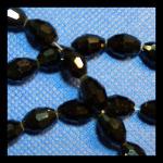 Glass Crystal Beads: Barrels 7 x 10mm Faceted Black (810blackb) 25 inch strands