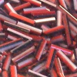 Bugle Beads Red, Black, and White Stripe 1 by 6mm by the Pound