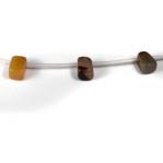 9mm by 9mm by 15mm Earth Toned Agate Misshapen Brick Shaped Bead Strands