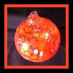 Gazing Ball4: #53 Orange with white blotches 4 inches 2 for $18
