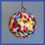 Gazing Ball4: HB25-1 Multicolor Swirled Speckles Hanging Glass Ball of 4 inches