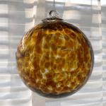 Gazing Ball4: HB26-1 Brown & Yellow Speckled Hanging Glass Ball of 4 inches