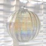Gazing Ball4: HGB13 Clear AB Ribbed Hanging Glass Ball of 4 inches, 2 for $15