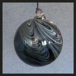 Gazing Ball4: HB45-1: Black and White Marbled, Hanging Glass Friendship Ball of 4 inches, 2 for $18