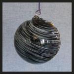 Gazing Ball4: HB51-2 Black and White Swirled Hanging Glass Friendship Ball of 4 inches, 2 for $18
