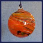 Gazing Ball4: HB53-2 Swirly Orange, Yellow, Blue, Hanging Friendship Ball of 4 inches, 2 for $18