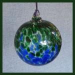 Gazing Ball4: HB71 Green on Top, Blue on Bottom, Hanging Glass Ball of 4 inches, 2 for $18