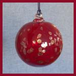 Gazing Ball4: HGB17 Deep Red, Muted Red, with Bronzy Speckles, a Hanging Glass Ball of 4 inches, 2 for $15
