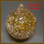 Gazing Ball4: HGB24 Crinkley Caramel Hanging Glass Ball of 4 inches, 2 for $18
