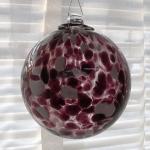 Gazing Ball4: HGB20 Red-Violet & White Speckles on a Hanging Glass Ball of 4 inches, 2 for $18