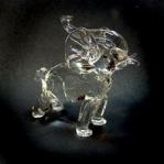 Glass Figurine: Elephant (Spraying), Trunk Up