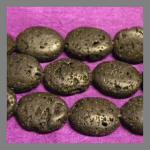 Ovals: Lava (Pumice) 13 x 18mm  Flatish/rounded off 15 - 16 inches, 20 Beads on Strand