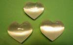 Hearts:  Selenite  about 1 1/4 inches, 3 for $7.50