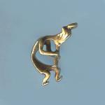 Pewter Charms: Kokopelli, 3-D Charm Antiqued Brass (AB), 10 pieces