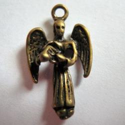 Pewter Charms: Azrael Angel of Death Antiqued Brass (AB) Charm, 10 pieces
