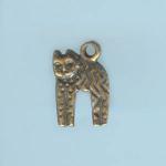 Pewter Charms: Cat: Arched Cat Antiqued Brass (AB), 10 pieces