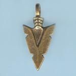 Pewter Charms: Arrowhead Antiqued Brass (AB), 10 pieces