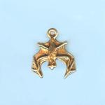 Pewter Charms: Bat Antiqued Brass (AB), 10 pieces