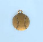 Pewter Charms: Baseball Antiqued Brass (AB), 10 pieces