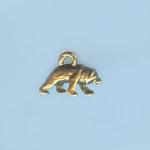 Pewter Charms: Bear: Little Bear Charm Antiqued Brass, 10 pieces