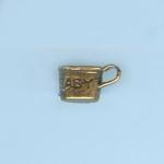 Pewter Charms: Baby Cup Antiqued Brass (AB), 10 pieces