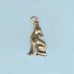 Pewter Charms: Wolf: Baying Canine Antiqued Brass (AB), 10 pieces