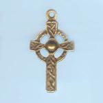 Pewter Charms: Cross: Celtic Cross Antiqued Brass (AB), 10 pieces