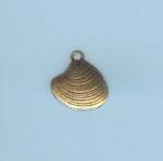 Pewter Charms: Clamshell Antiqued Brass (AB), 10 pieces